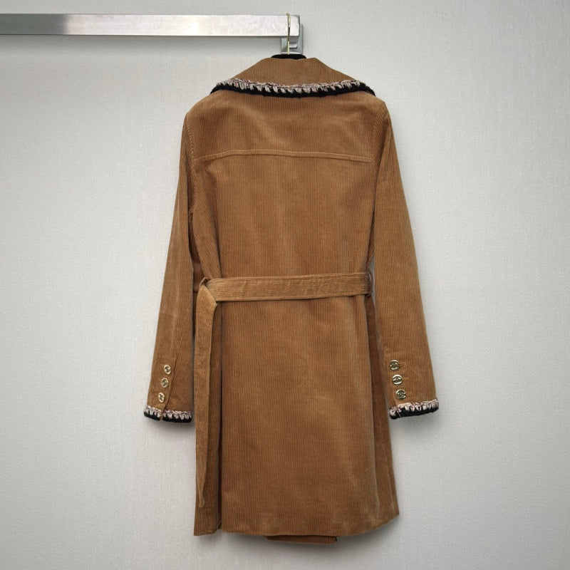 New Fashion Women's CC Corduroy Trench Coat DM1326101024