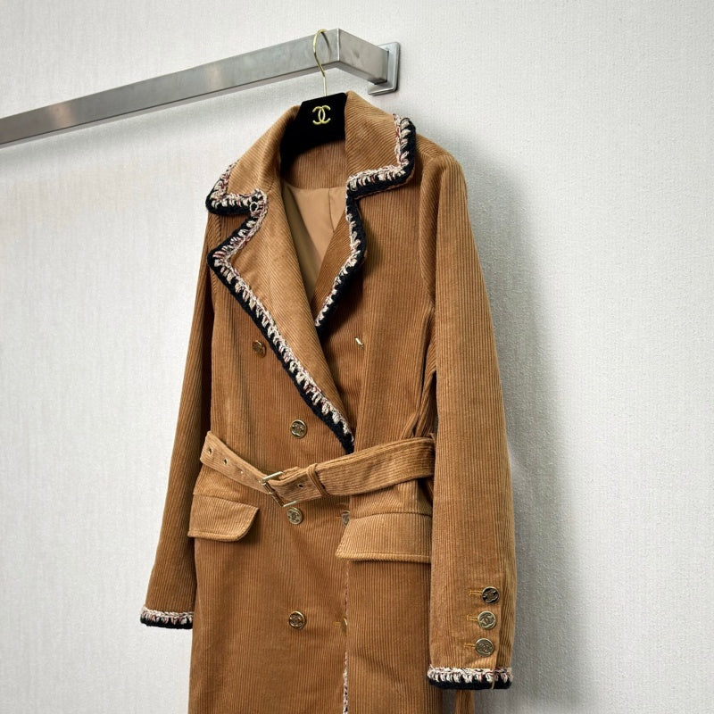 New Fashion Women's CC Corduroy Trench Coat DM1326101024