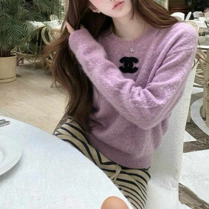 New Fashion Women's CC Crew Neck Sweater DM1326101025