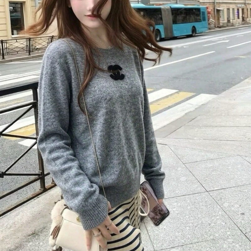 New Fashion Women's CC Crew Neck Sweater DM1326101025