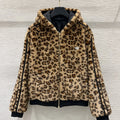 New Fashion Women's Leopard Print Reversible Hooded Fuzzy Coat DM1326101026