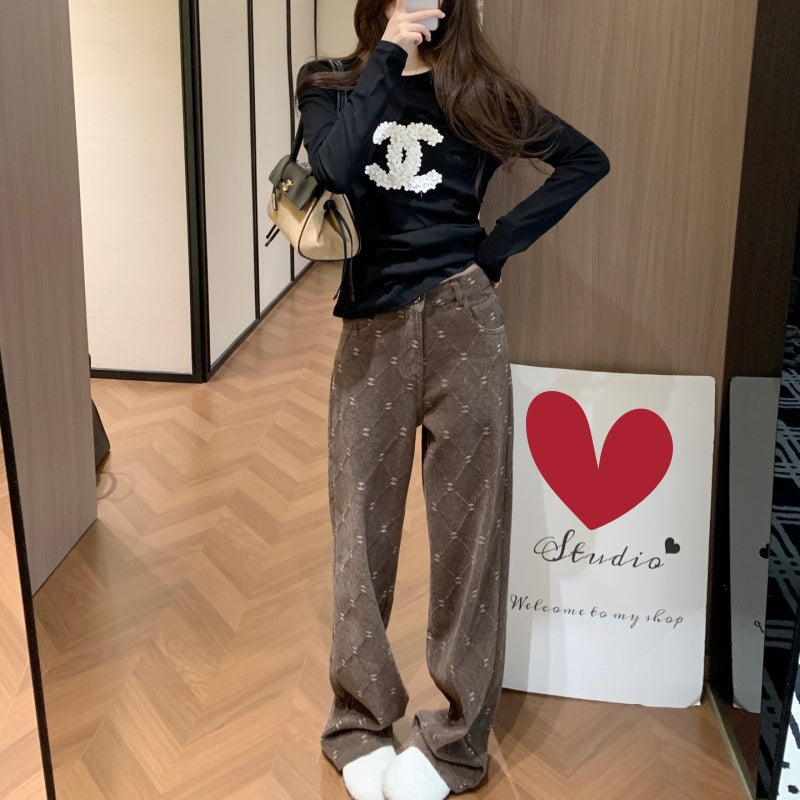 New Fashion Women's Base Top & Jeans Set DM1326101028