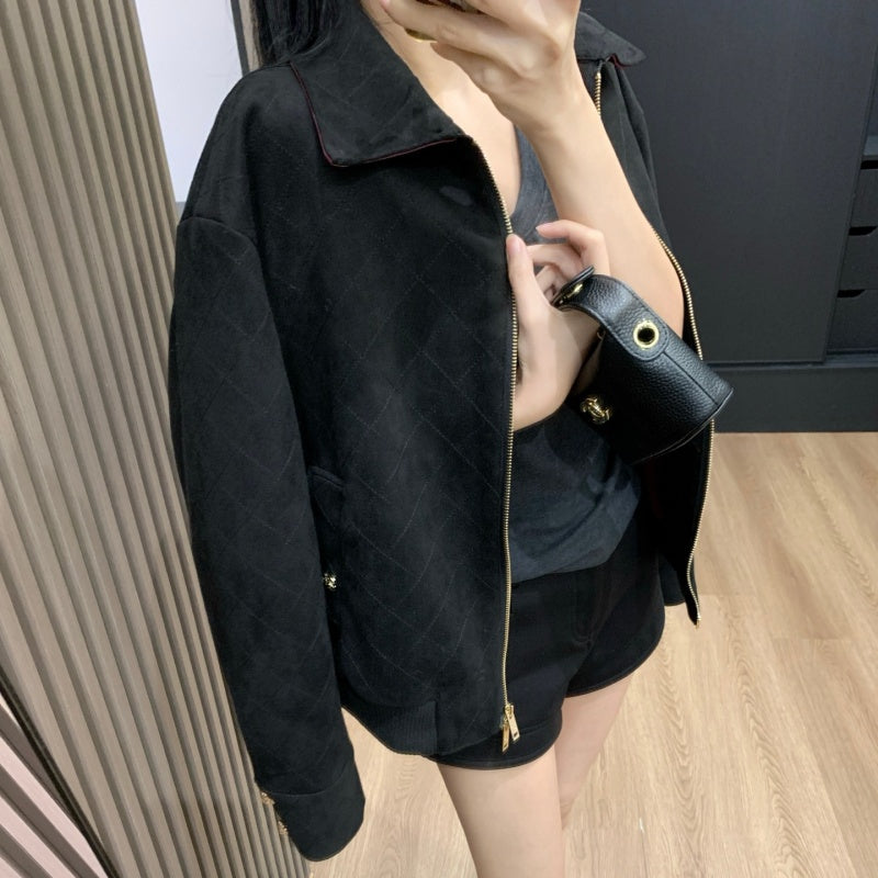New Fashion Women's CC Suede Jacket DM1326101034