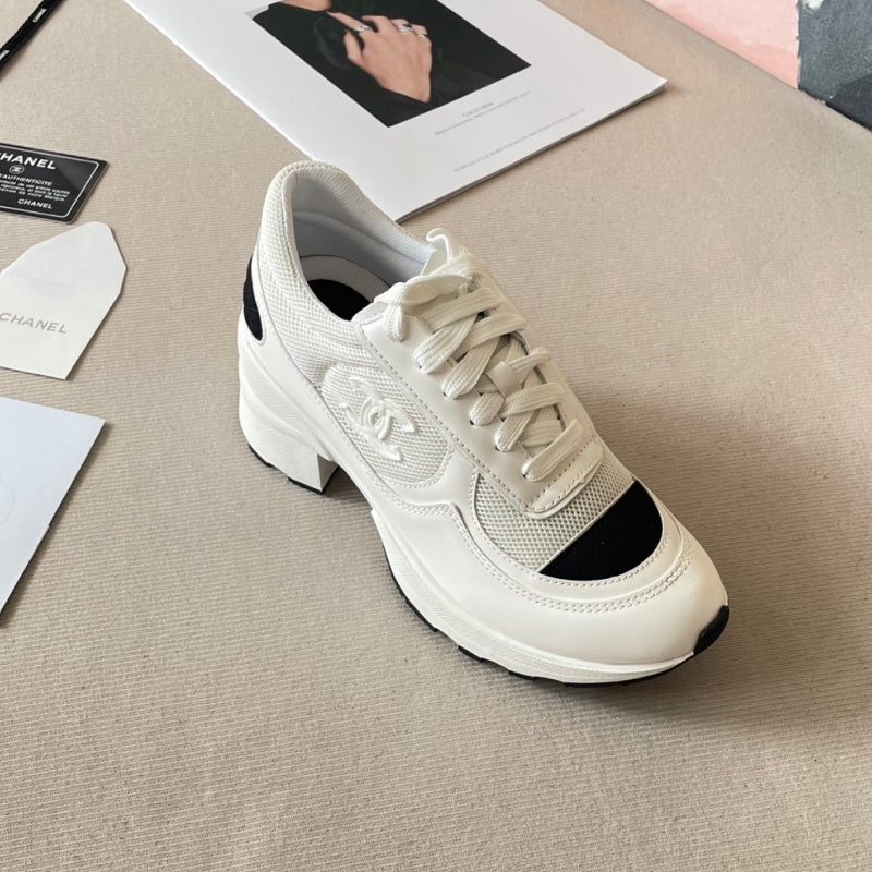 New Fashion Women's Block Heel Color Block Sneakers PF1326101220