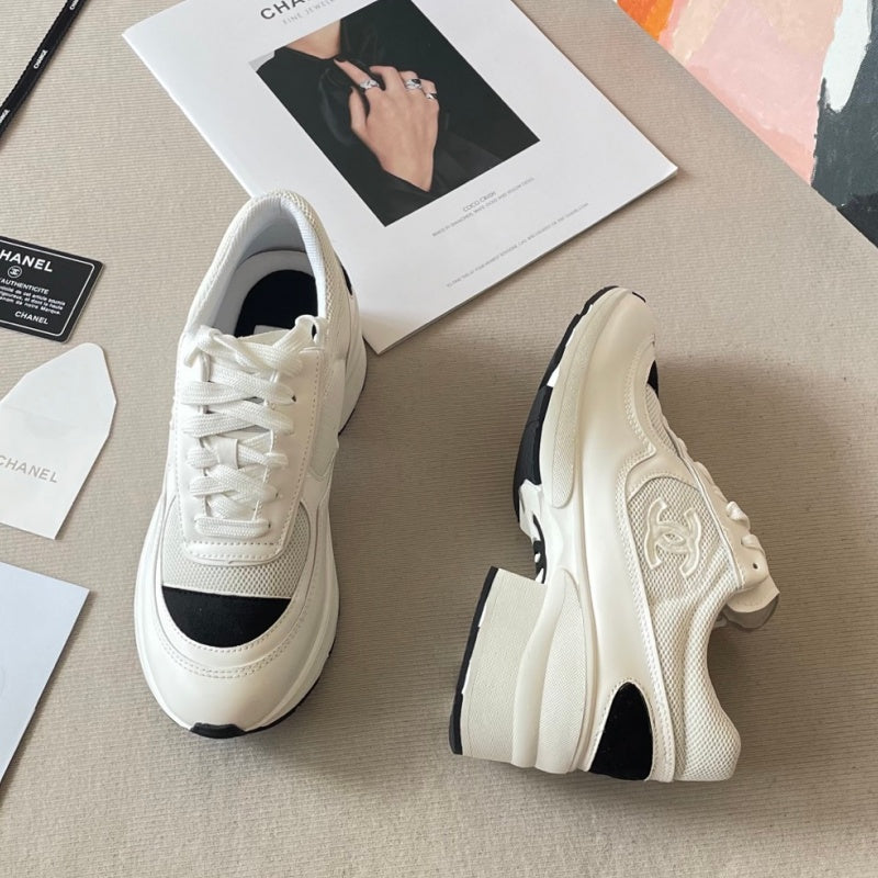 New Fashion Women's Block Heel Color Block Sneakers PF1326101220