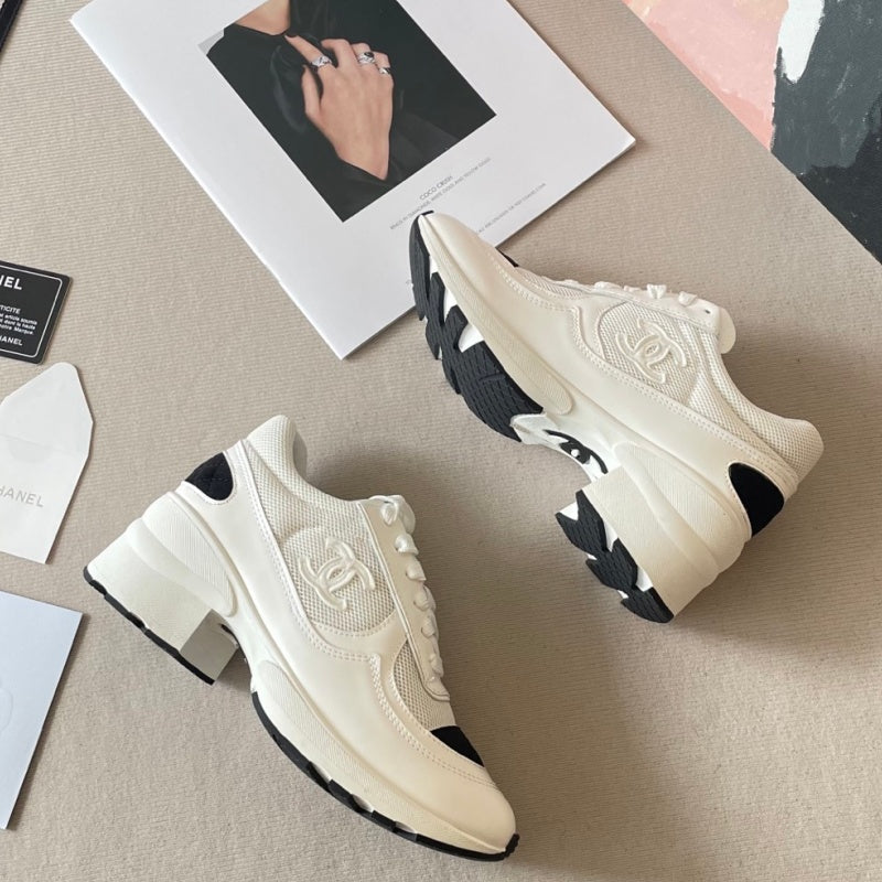 New Fashion Women's Block Heel Color Block Sneakers PF1326101220