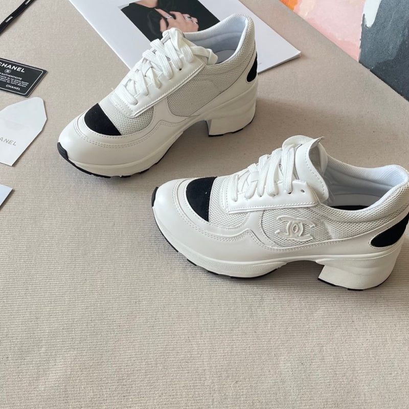 New Fashion Women's Block Heel Color Block Sneakers PF1326101220