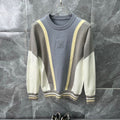 New Release Men's Color Block Crew Neck Sweater SJ1326101305