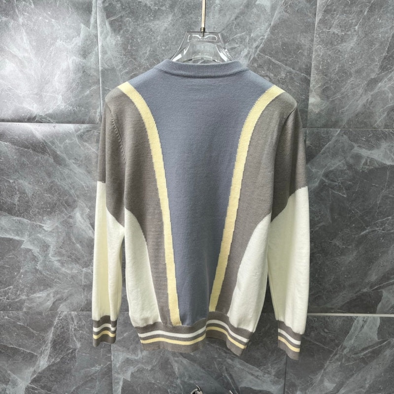 New Release Men's Color Block Crew Neck Sweater SJ1326101305