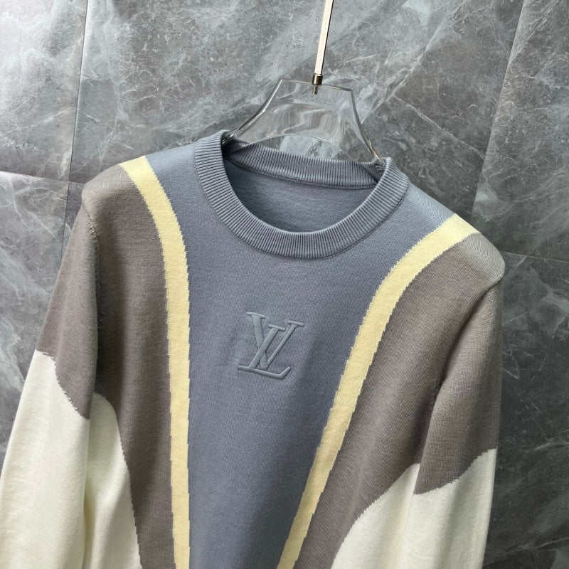 New Release Men's Color Block Crew Neck Sweater SJ1326101305