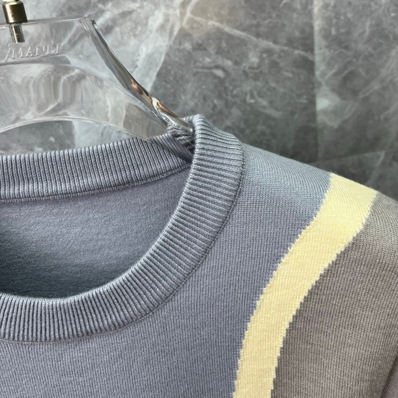 New Release Men's Color Block Crew Neck Sweater SJ1326101305