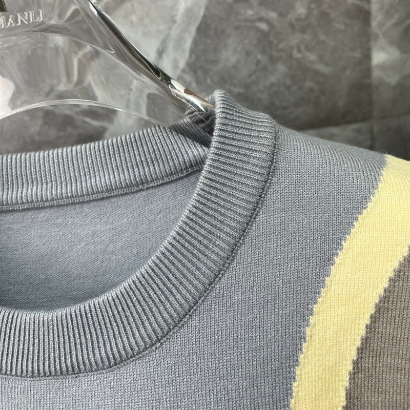 New Release Men's Color Block Crew Neck Sweater SJ1326101305
