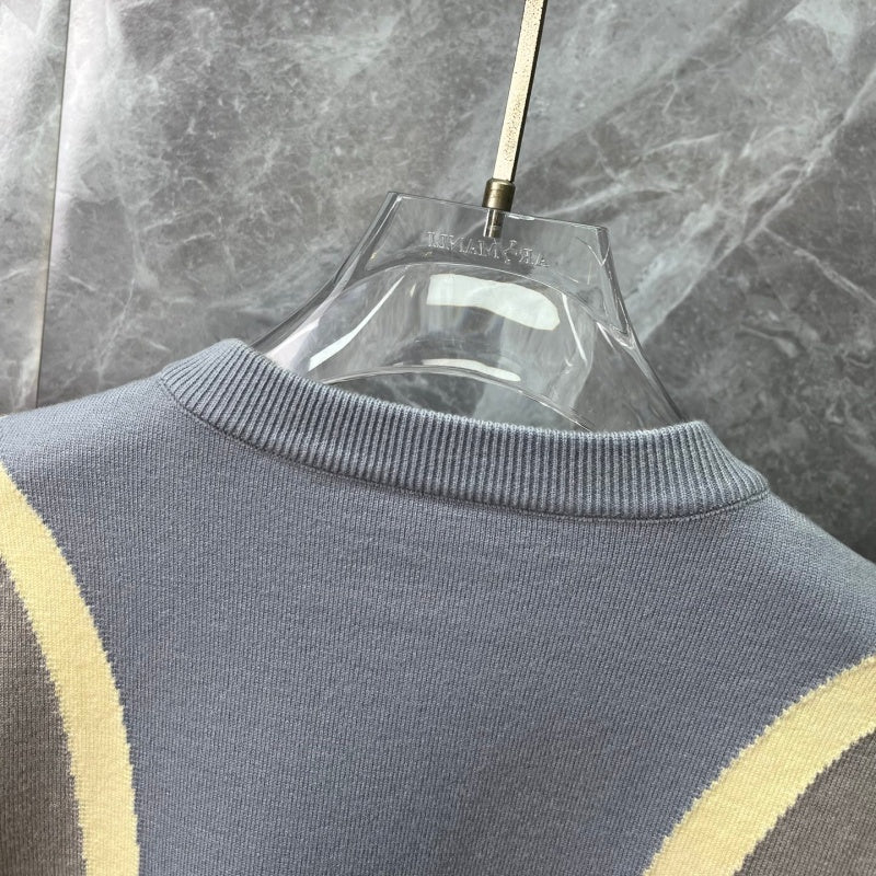 New Release Men's Color Block Crew Neck Sweater SJ1326101305