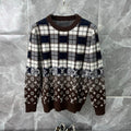 New Release Men's Plaid Monogram Crew Neck Sweater SJ1326101306