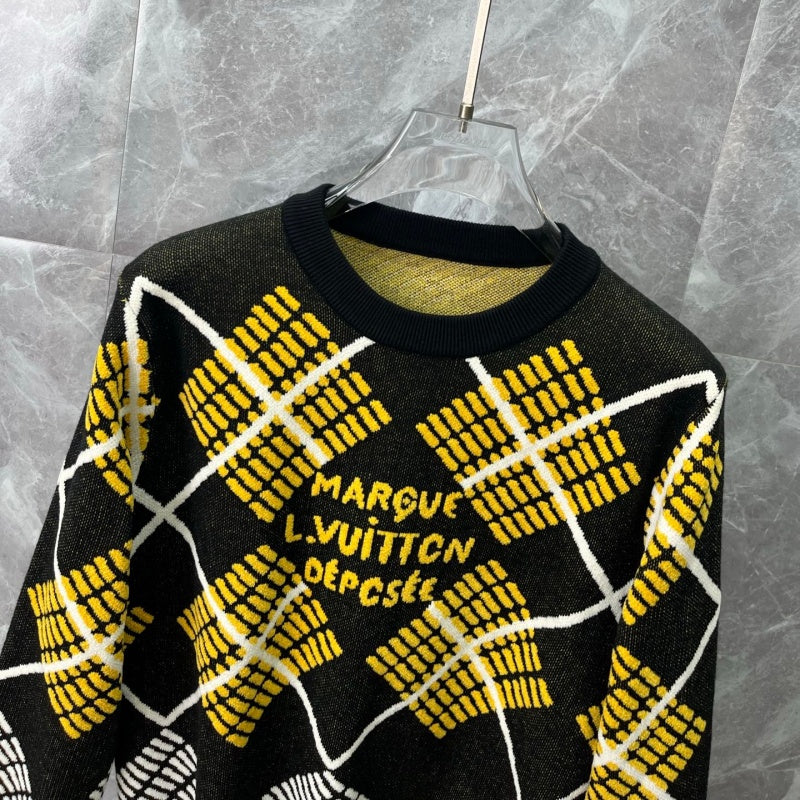 New Release Men's Plaid Monogram Crew Neck Sweater SJ1326101307