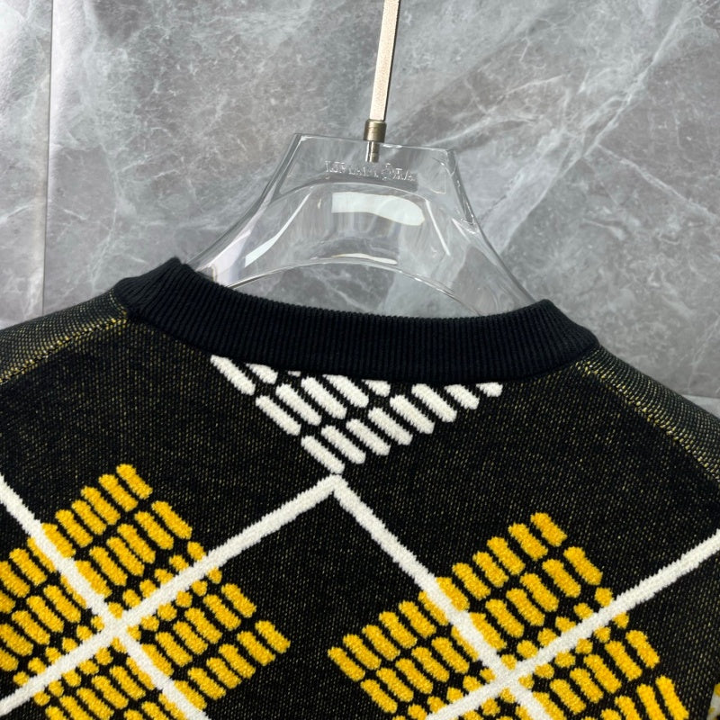 New Release Men's Plaid Monogram Crew Neck Sweater SJ1326101307