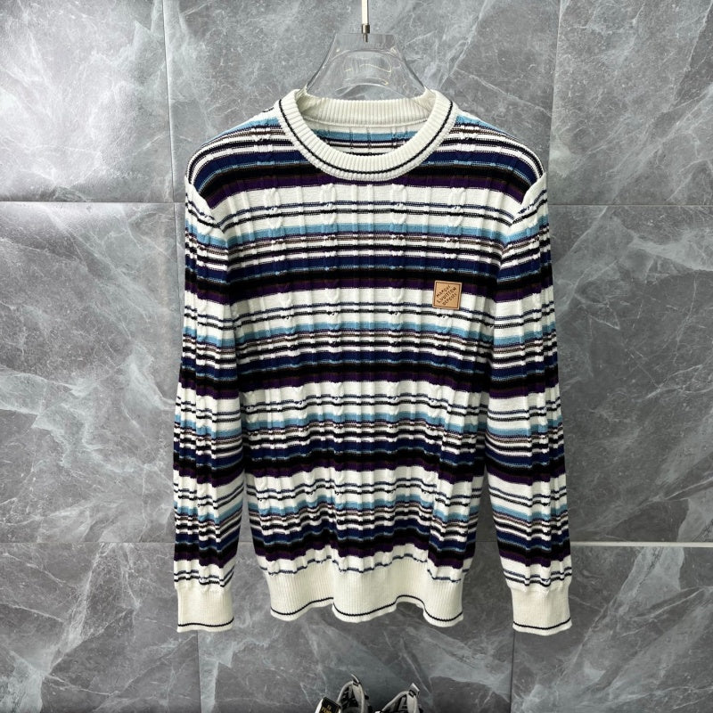 New Release Men's Striped Crew Neck Sweater SJ1326101308