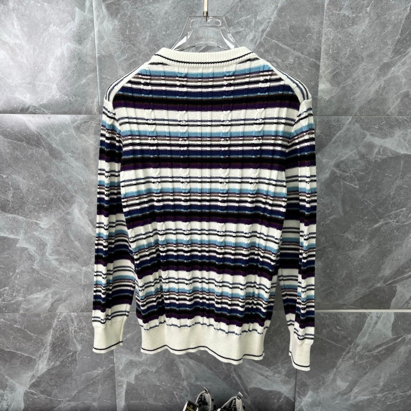 New Release Men's Striped Crew Neck Sweater SJ1326101308