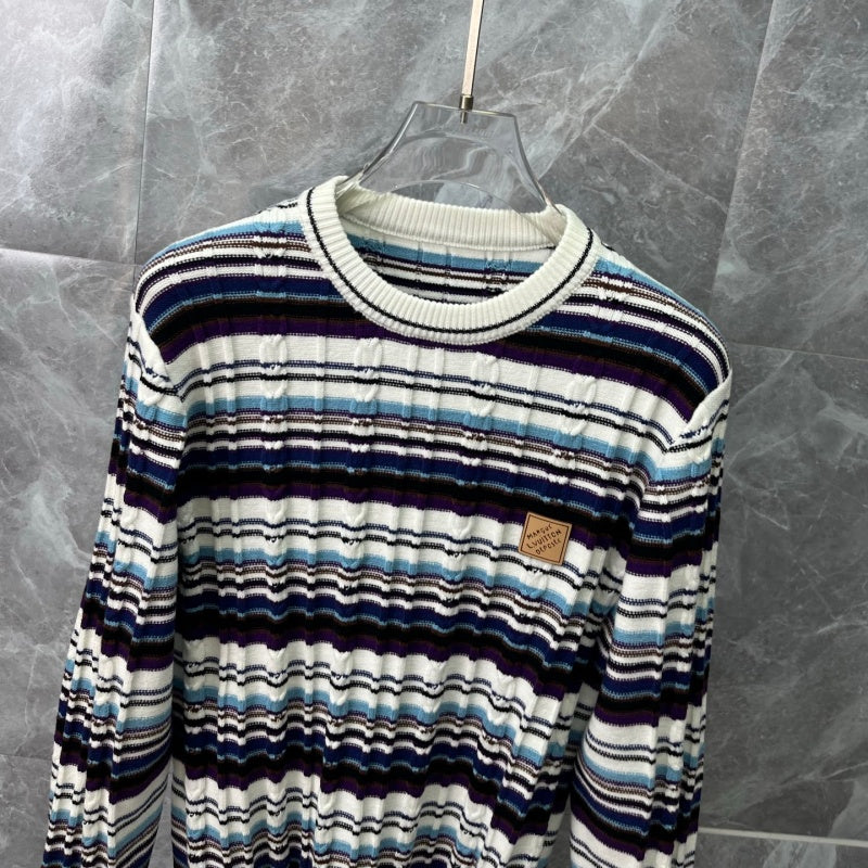New Release Men's Striped Crew Neck Sweater SJ1326101308