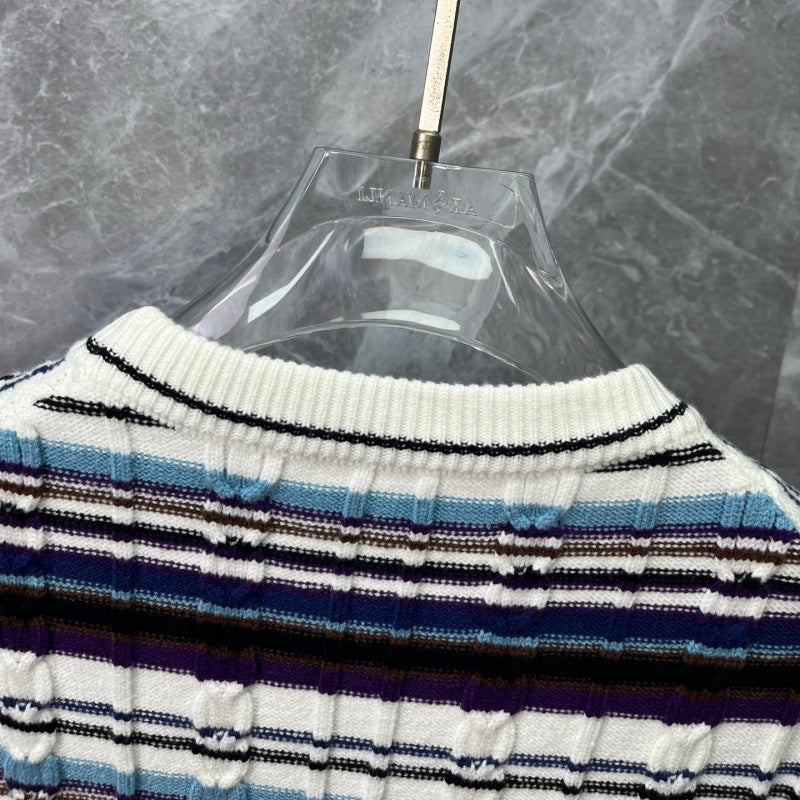 New Release Men's Striped Crew Neck Sweater SJ1326101308