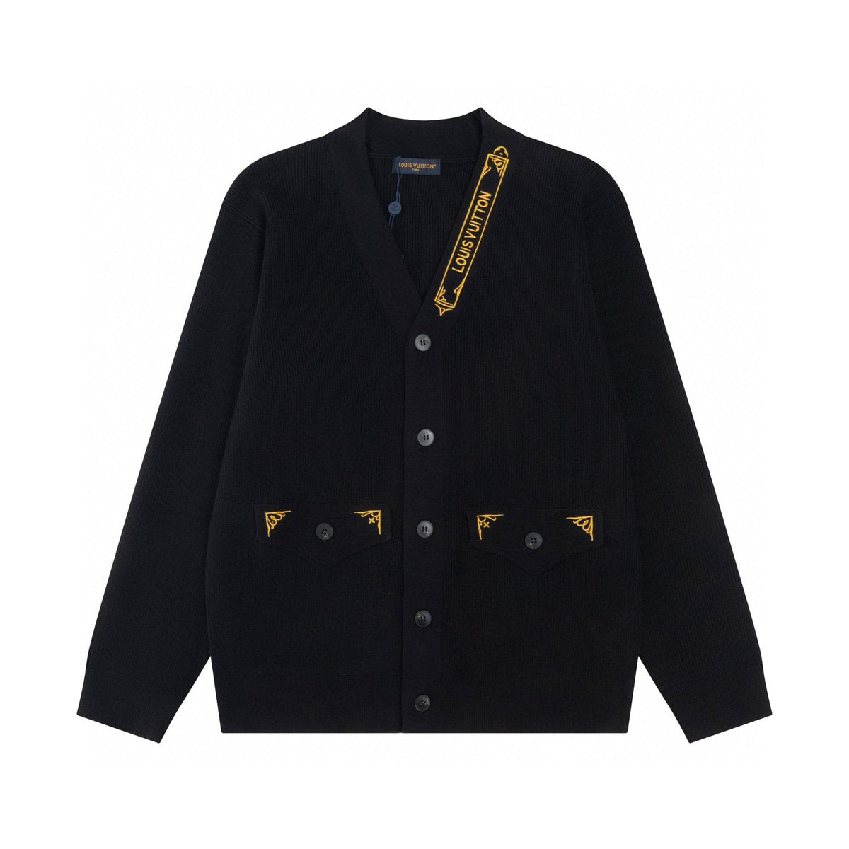 New Fashion Men's V-Neck Embroidered Knit Cardigan SJ1326101402