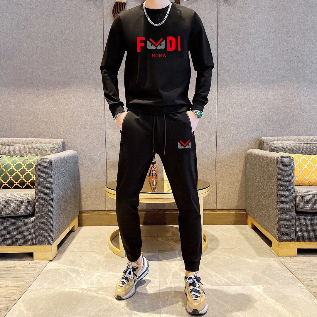 New Fashion Plus Size Men's Letter Sweatshirt Set SJ1326101405