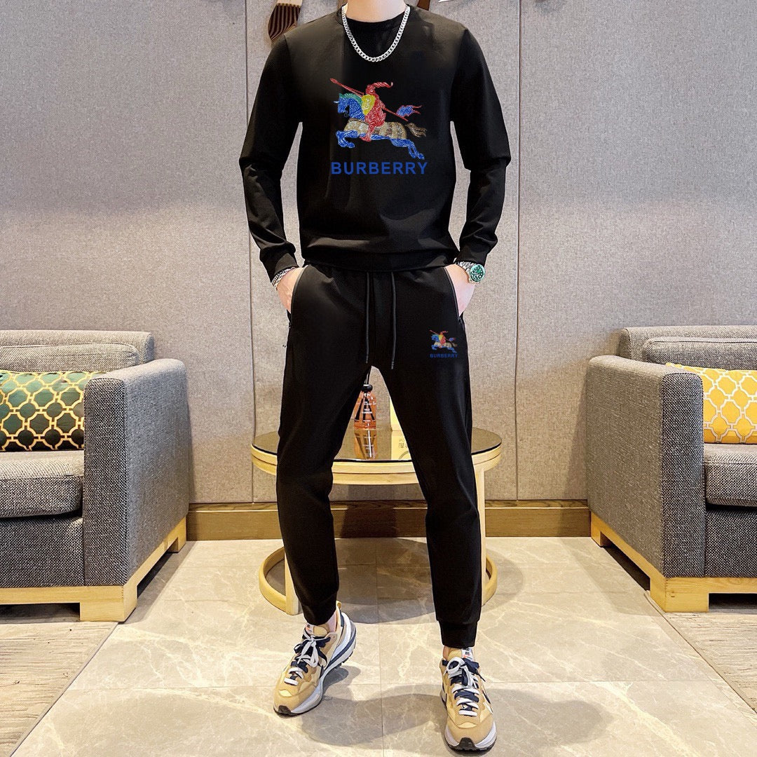 New Fashion Plus Size Men's Letter Sweatshirt Set SJ1326101406