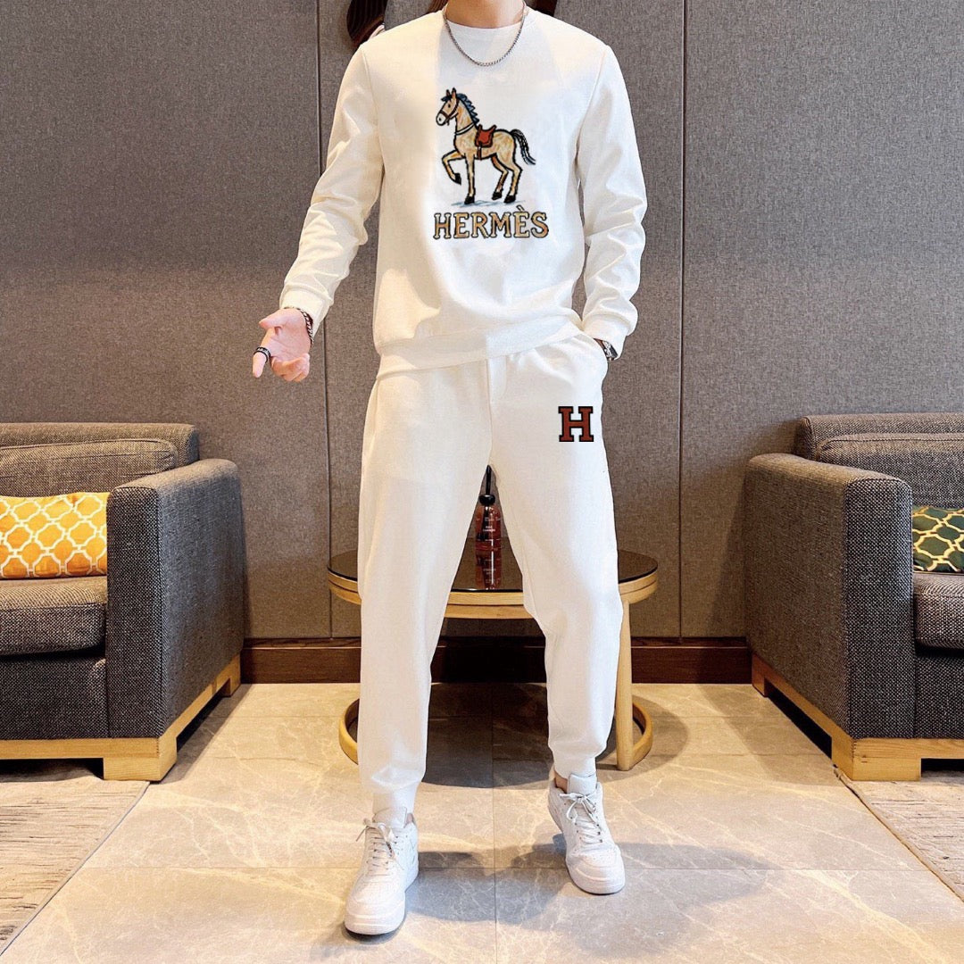 New Fashion Plus Size Men's Letter Sweatshirt Set SJ1326101407