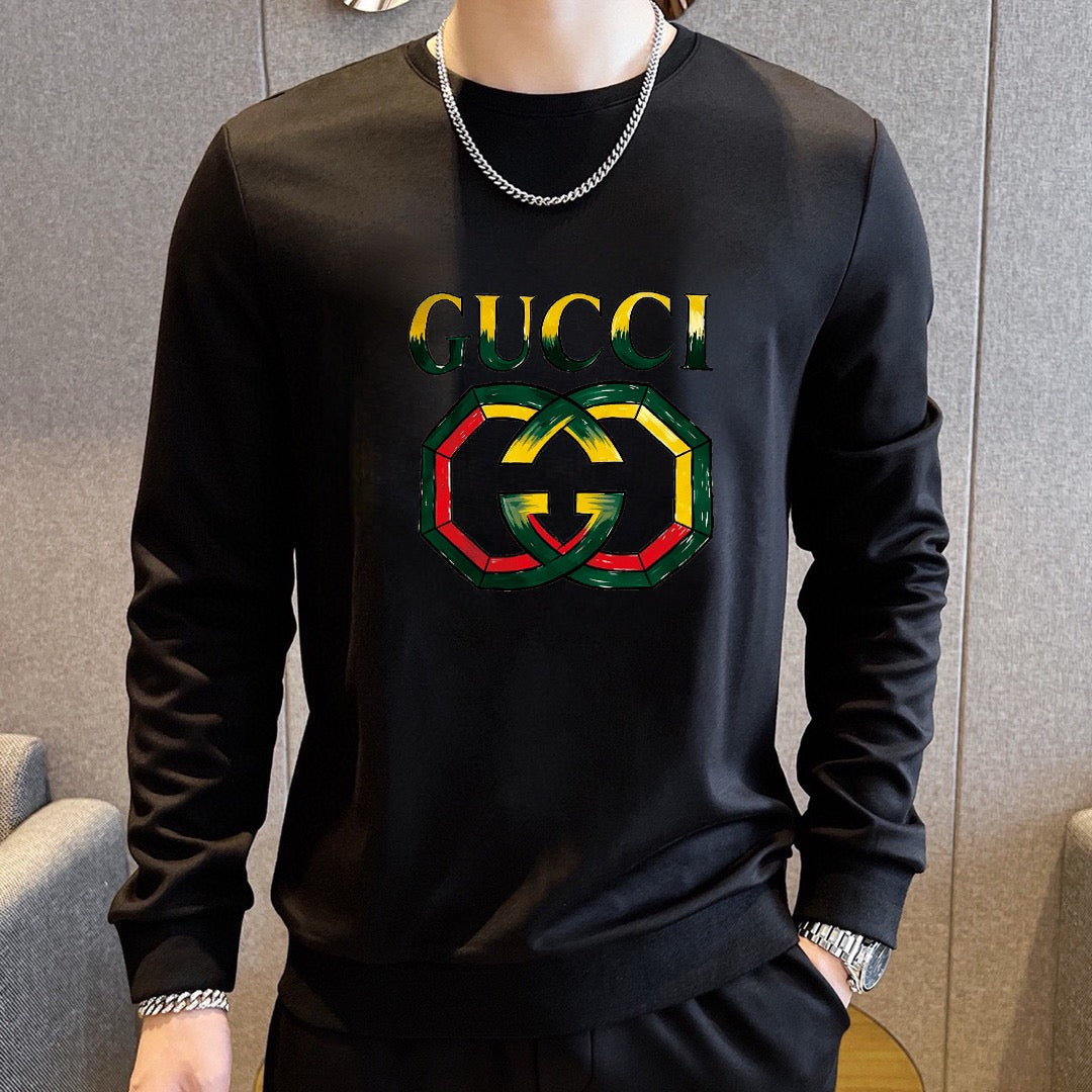 New Fashion Plus Size Men's Letter Sweatshirt Set SJ1326101408