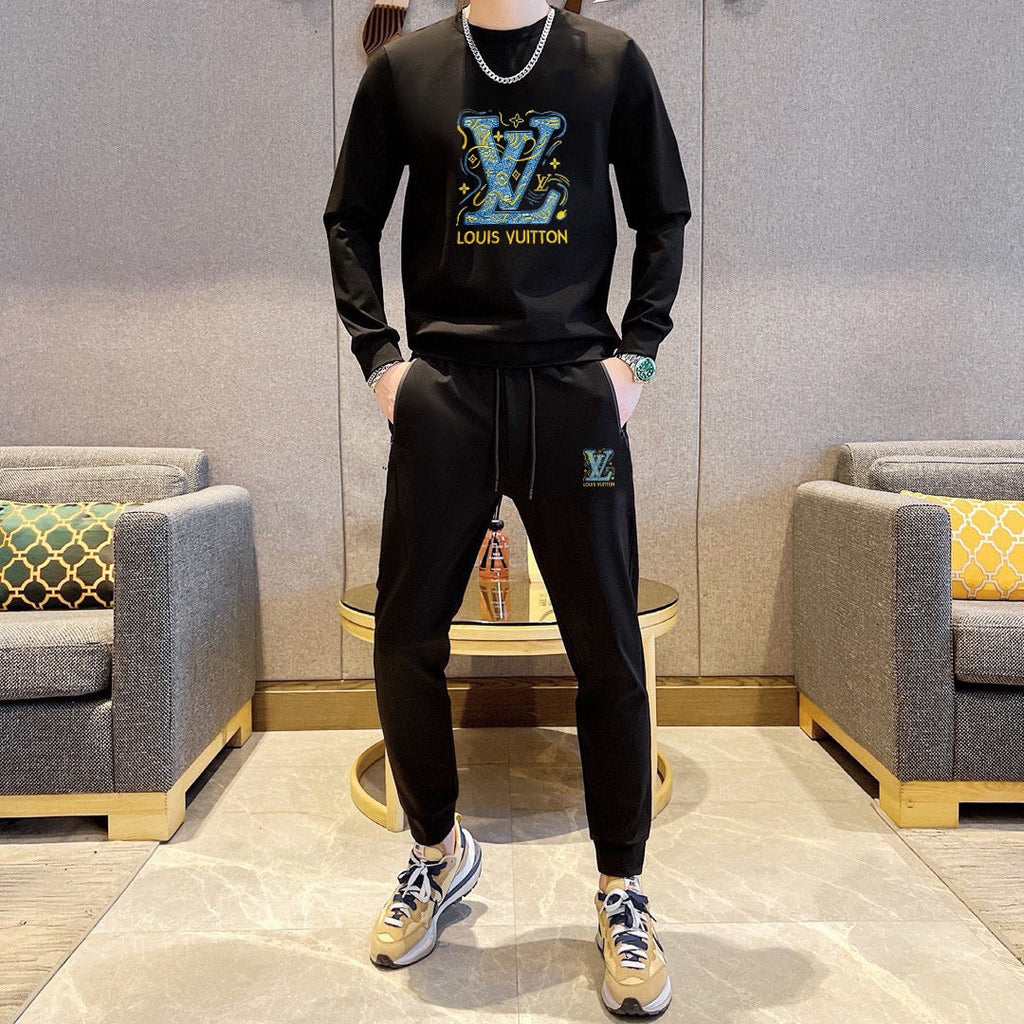 New Fashion Plus Size Men's Letter Sweatshirt Set SJ1326101409