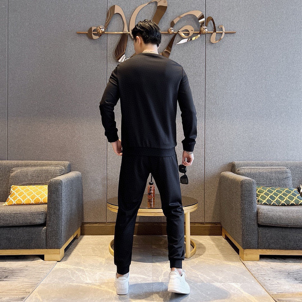 New Fashion Plus Size Men's Letter Sweatshirt Set SJ1326101409