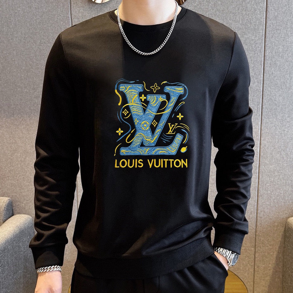 New Fashion Plus Size Men's Letter Sweatshirt Set SJ1326101409