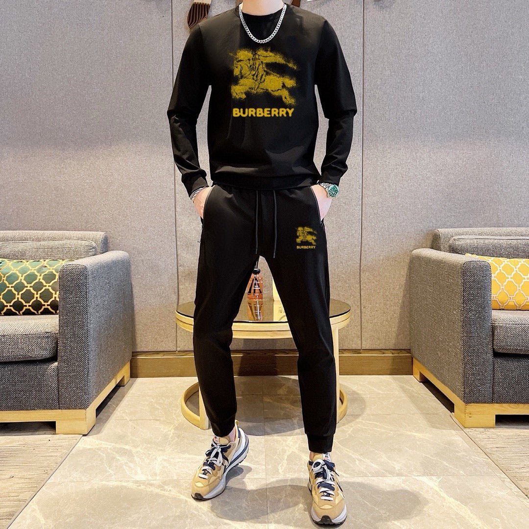 New Fashion Plus Size Men's Letter Sweatshirt Set SJ1326101410