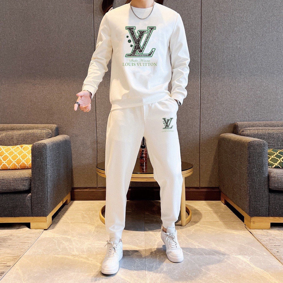 New Fashion Plus Size Men's Letter Sweatshirt Set SJ1326101411