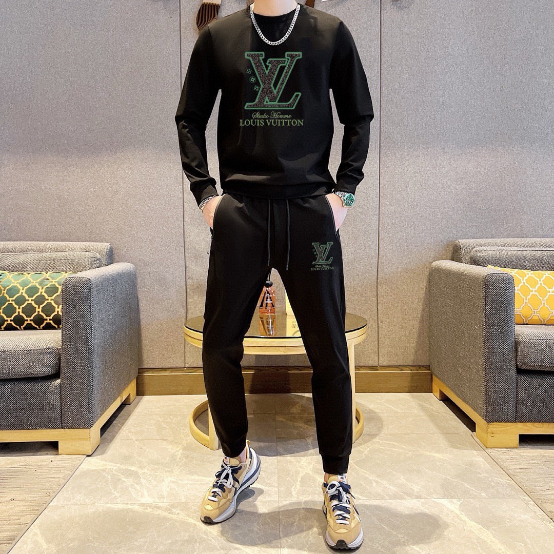 New Fashion Plus Size Men's Letter Sweatshirt Set SJ1326101411