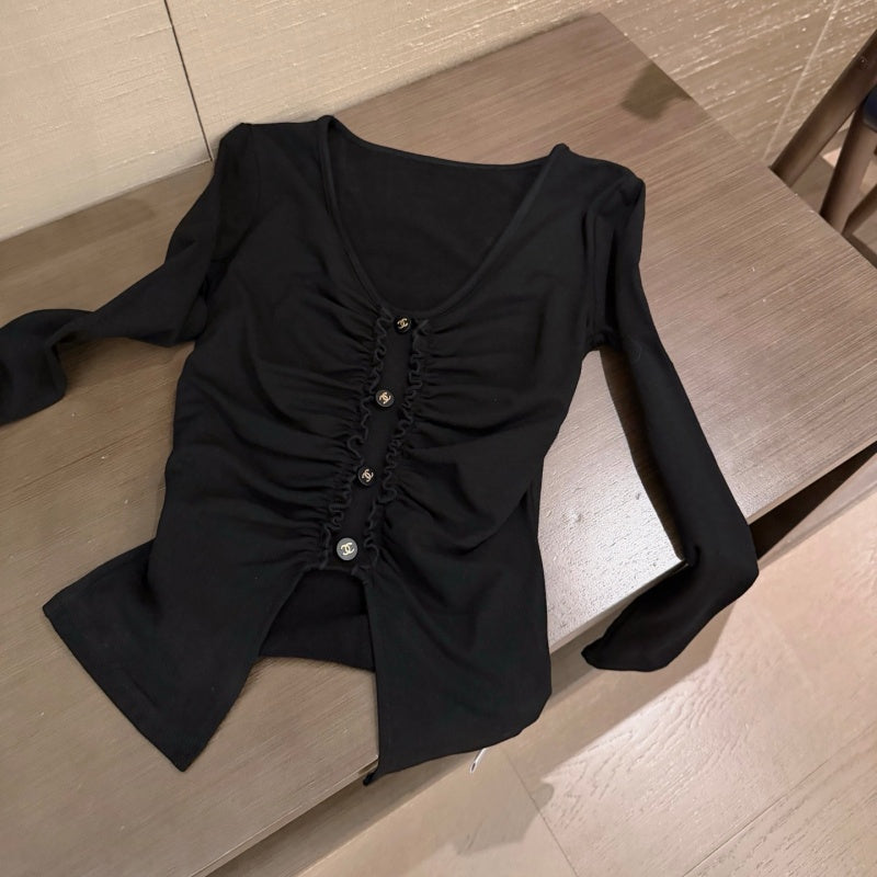 New Fashion Women's CC Ruched Base Top DM1326101503