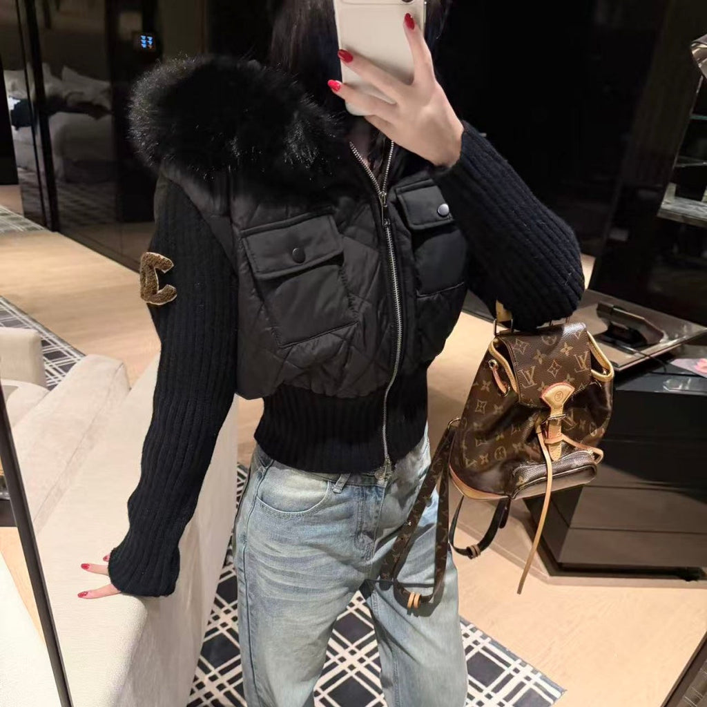 New Fashion Women's CC Faux Fur Collar DM1326101504