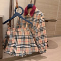 New Fashion Women's Plaid Jacket & Skirt Set DM1326101506