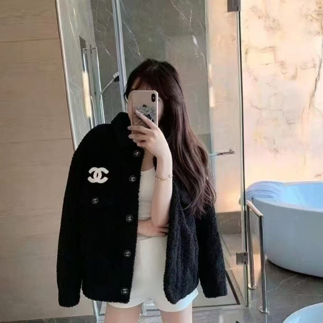 New Fashion Women's CC Hooded Fleece Jacket DM1326101512