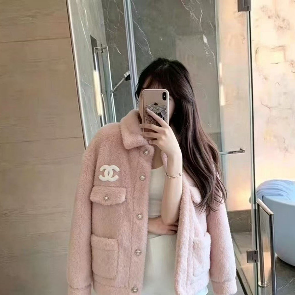 New Fashion Women's CC Hooded Fleece Jacket DM1326101512
