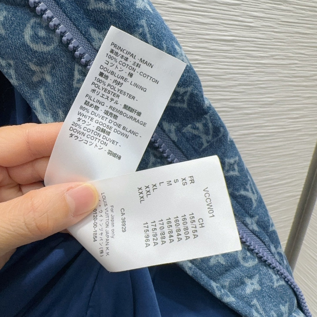 New Fashion Women's All Over Print Denim Puffer Vest DM1326101514