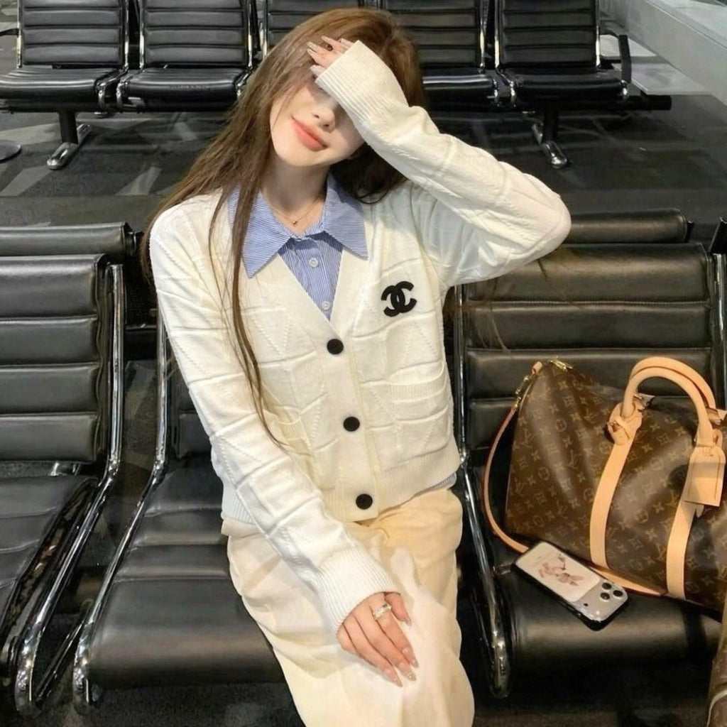 New Fashion Women's Faux Two-Piece Knit Cardigan DM1326101515