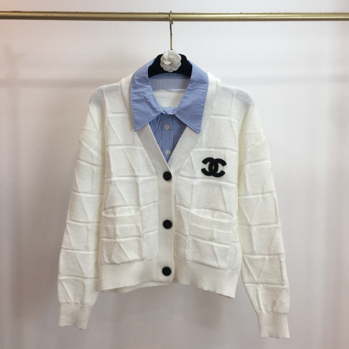New Fashion Women's Faux Two-Piece Knit Cardigan DM1326101515