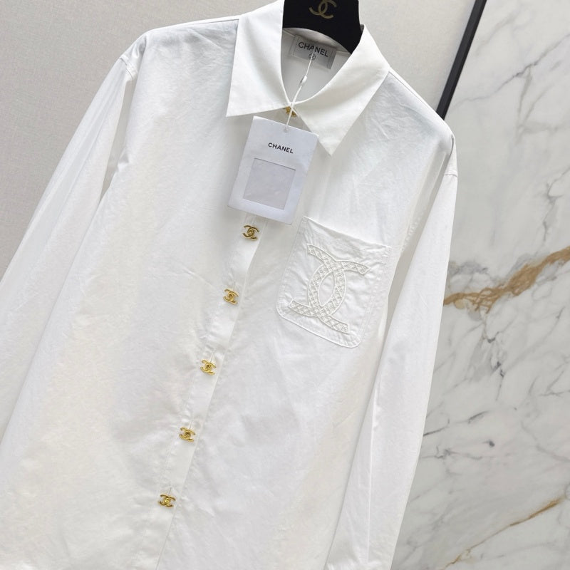 New Fashion Women's Embroidered Pocket Shirt CQQ1326101518