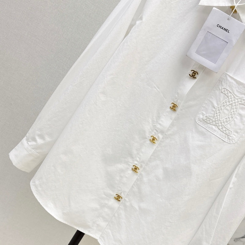New Fashion Women's Embroidered Pocket Shirt CQQ1326101518