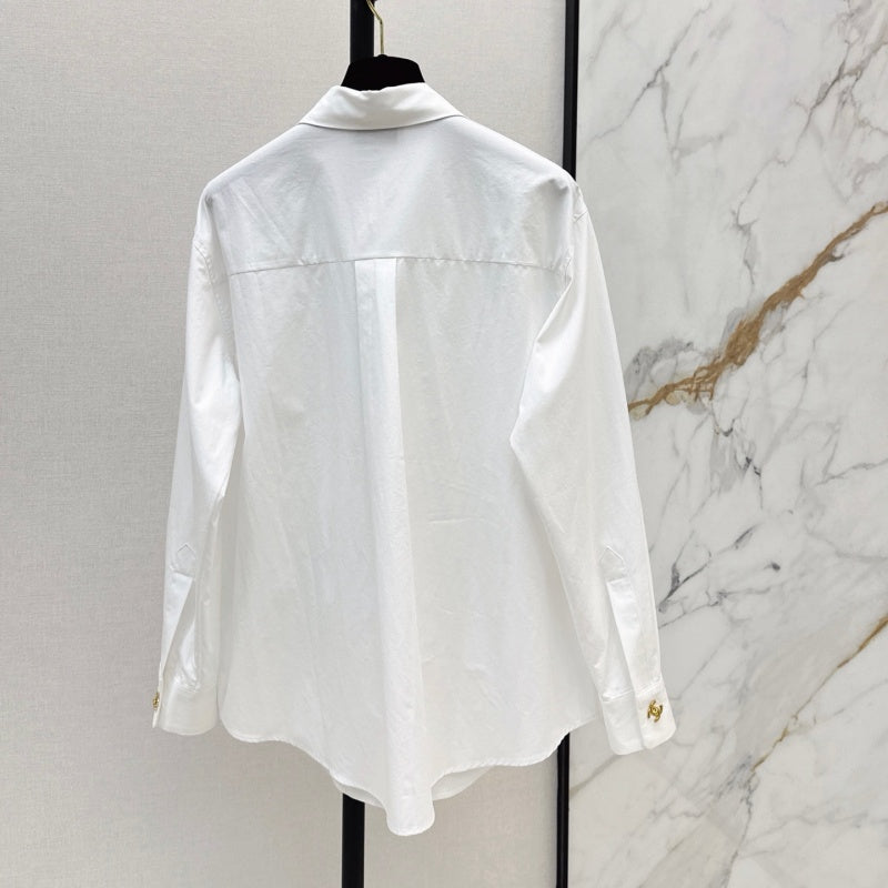 New Fashion Women's Embroidered Pocket Shirt CQQ1326101518