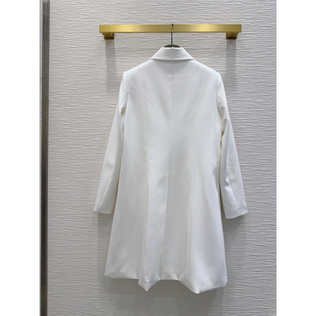 New Fashion Women's Lapel Metal Button Mid-Length Coat CQQ1326101519
