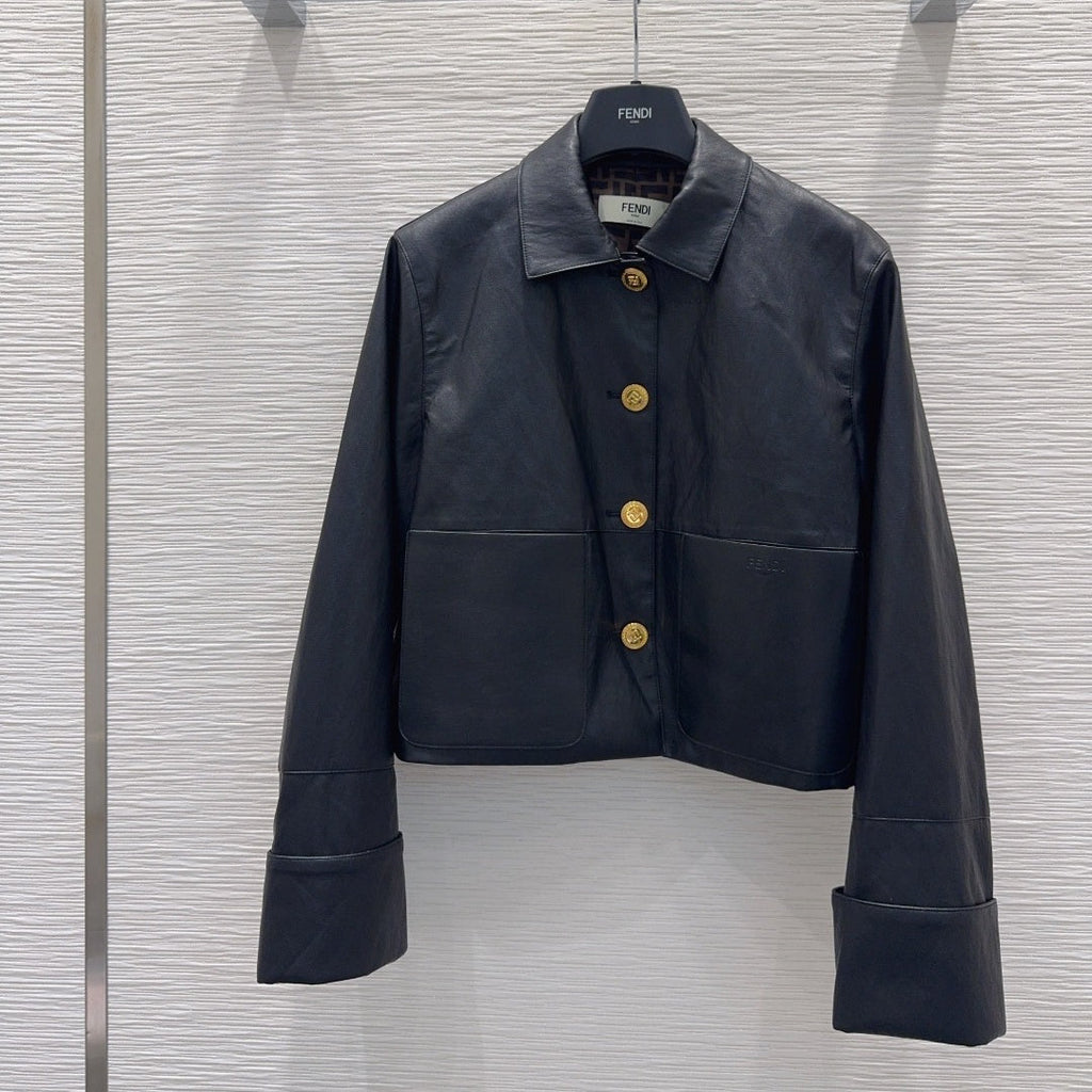 New Fashion Women's FF Leather Jacket CQQ1326101520