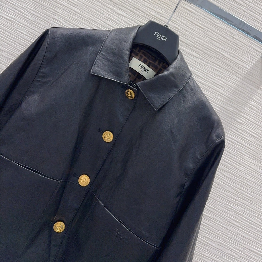 New Fashion Women's FF Leather Jacket CQQ1326101520