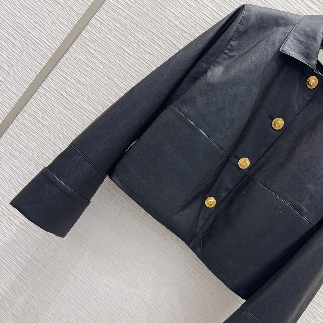 New Fashion Women's FF Leather Jacket CQQ1326101520